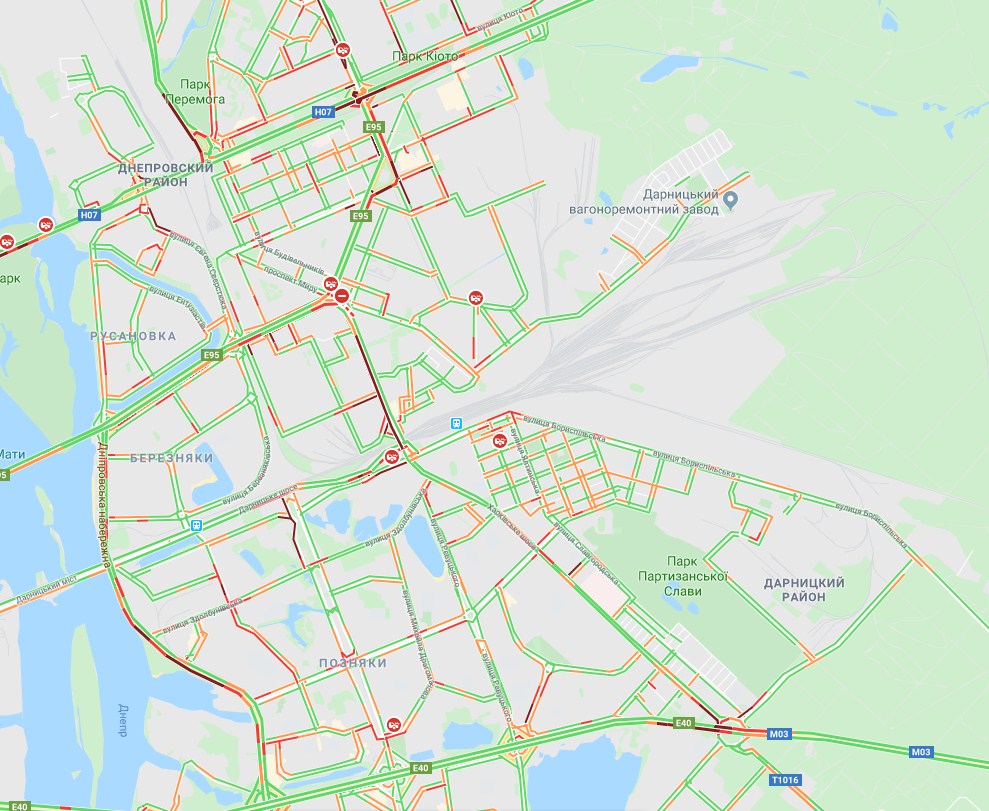 Киев сковали пробки: карта